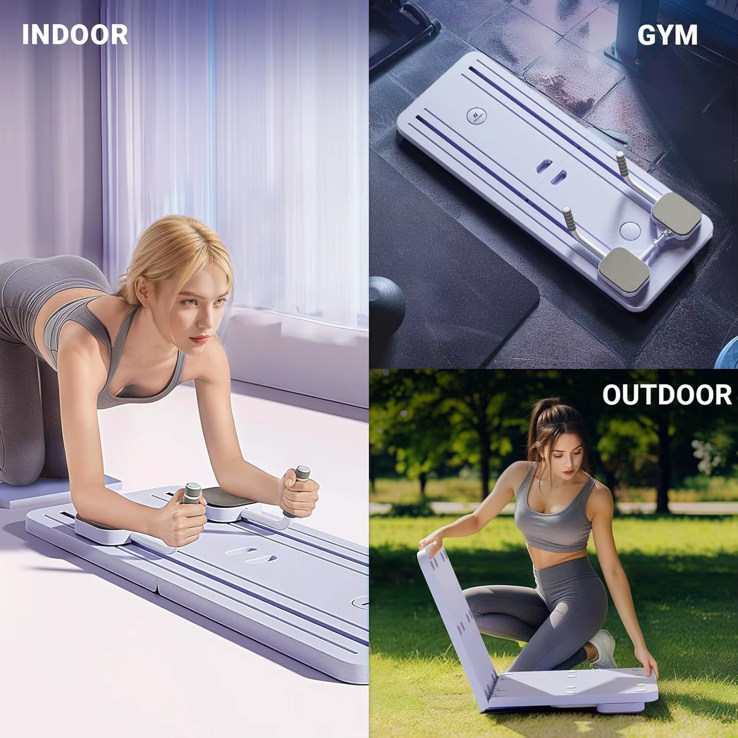 2025 5In1 Multi-Purpose Foldable Pilates Reformer Pilates Board AB Roller Wheel for Home Pilates Sliding Board