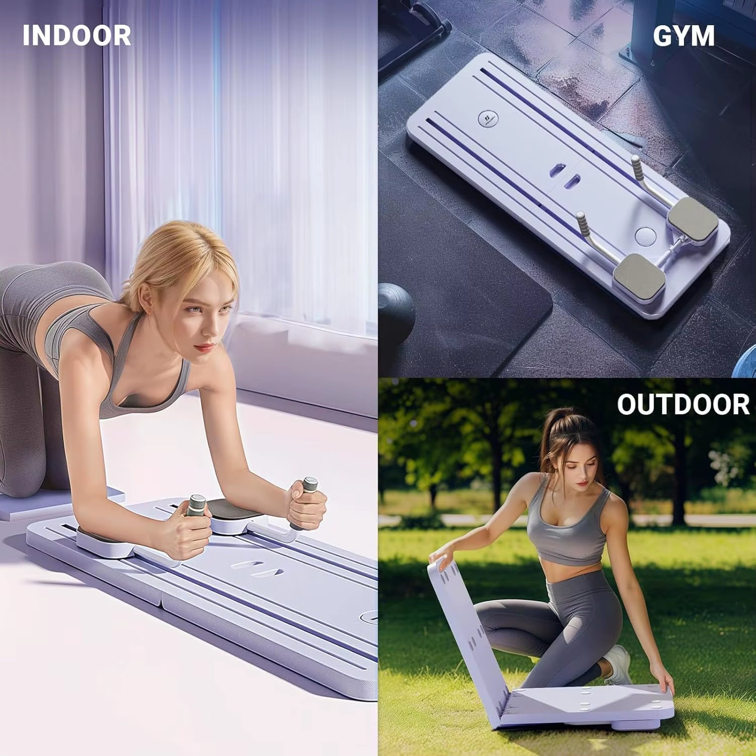 2025 5In1 Multi-Purpose Foldable Pilates Reformer Pilates Board AB Roller Wheel for Home Pilates Sliding Board